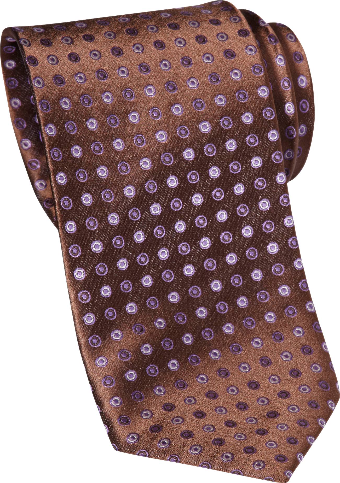 Egara Brown And Purple Dot Narrow Silk Tie