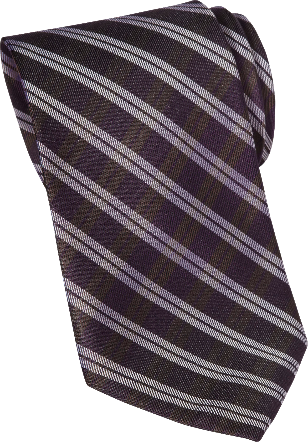 Egara Purple Plaid Narrow Silk Tie