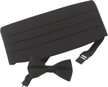 Black Silk Bow Tie & Cummerbund Set