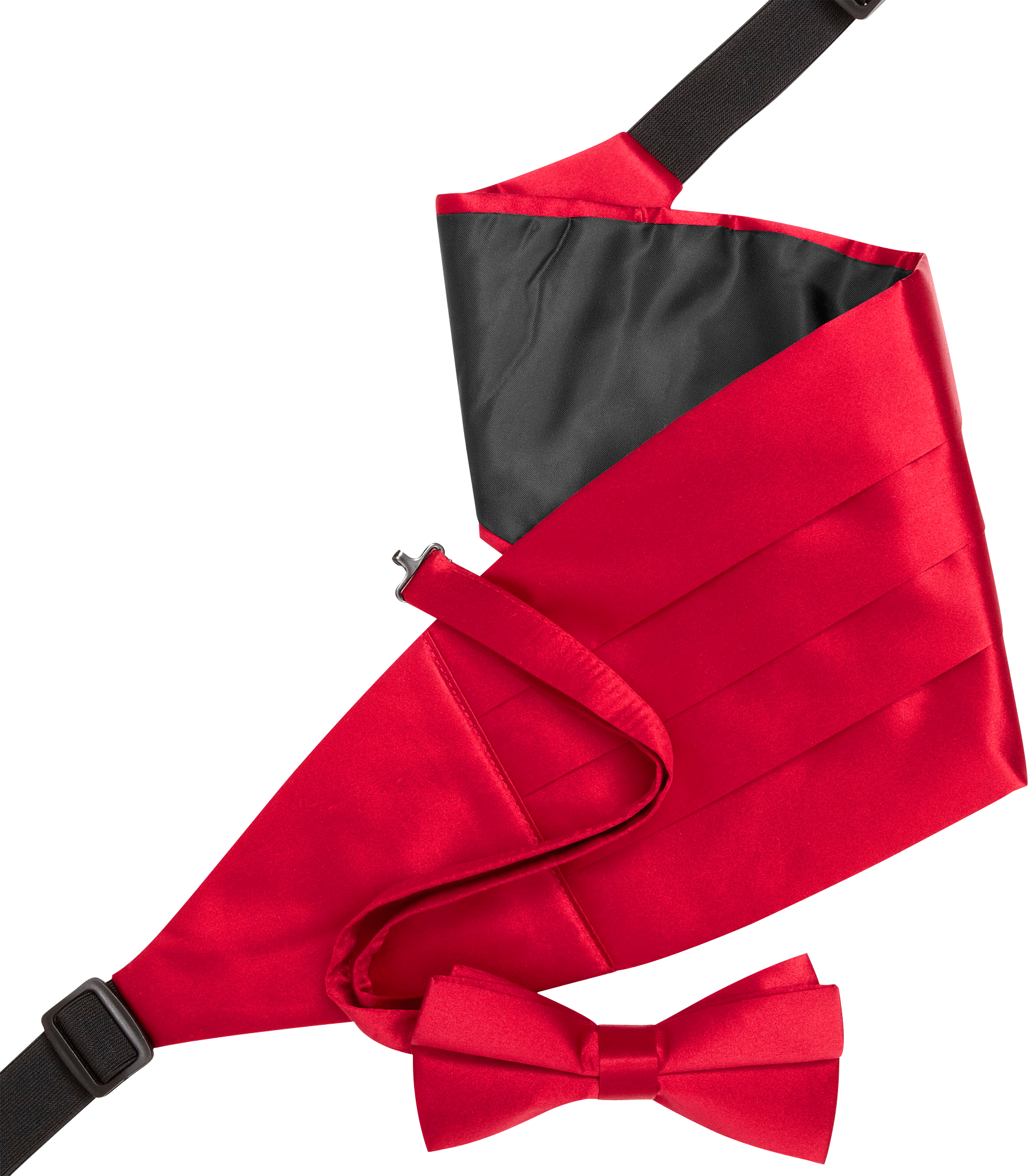Red Silk Bow Tie & Cummerbund Set