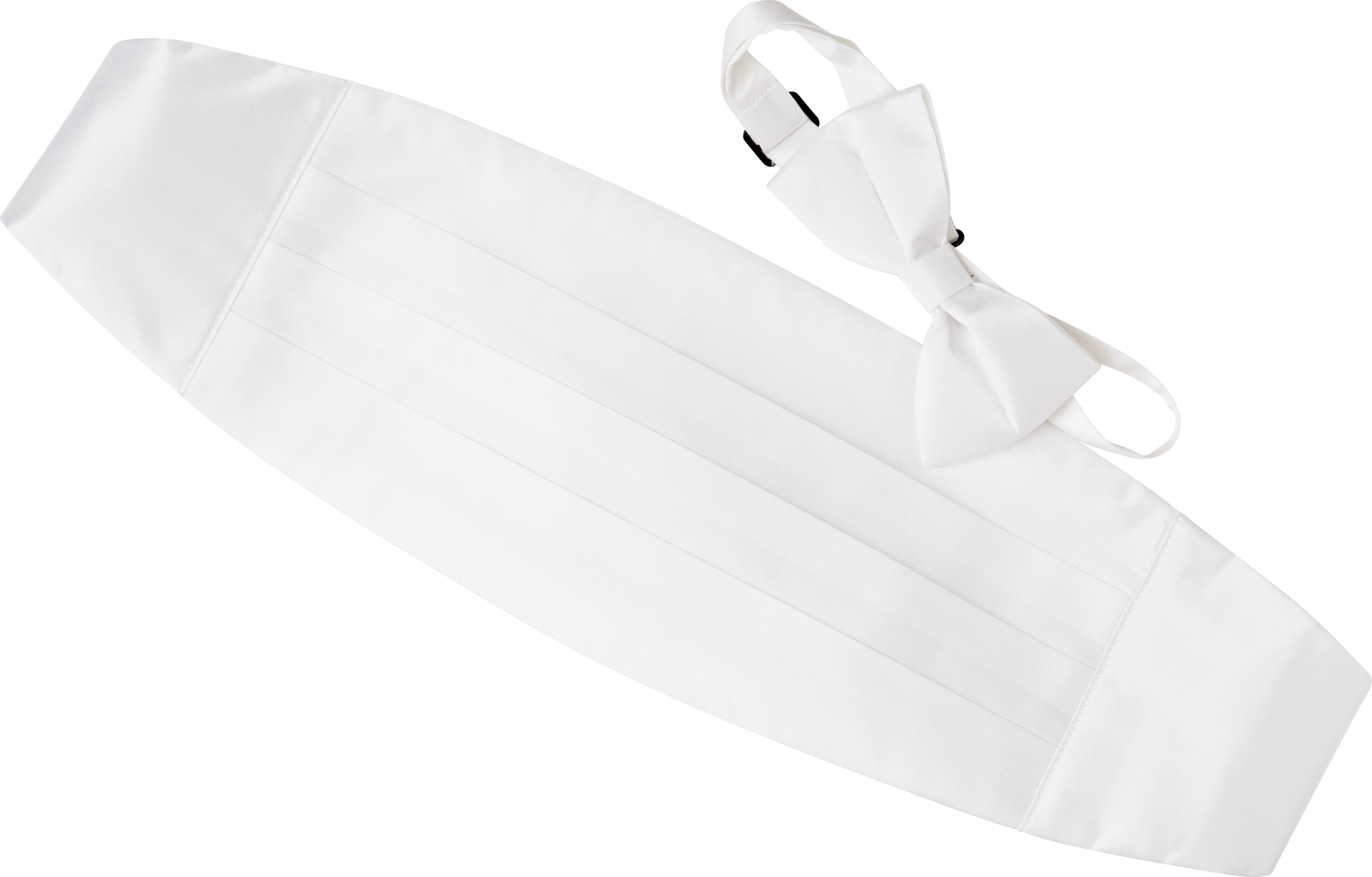 Pronto Uomo White Bow Tie and Cummerbund Set