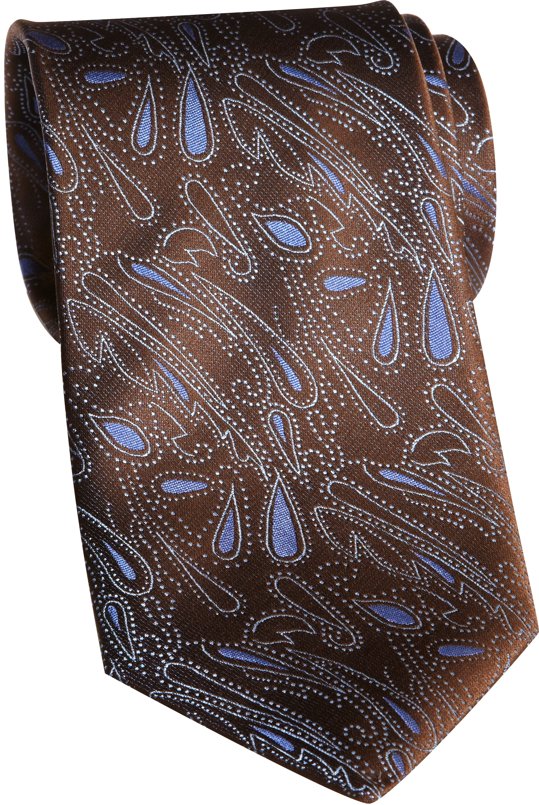 Egara Brown and Blue Paisley Narrow Tie
