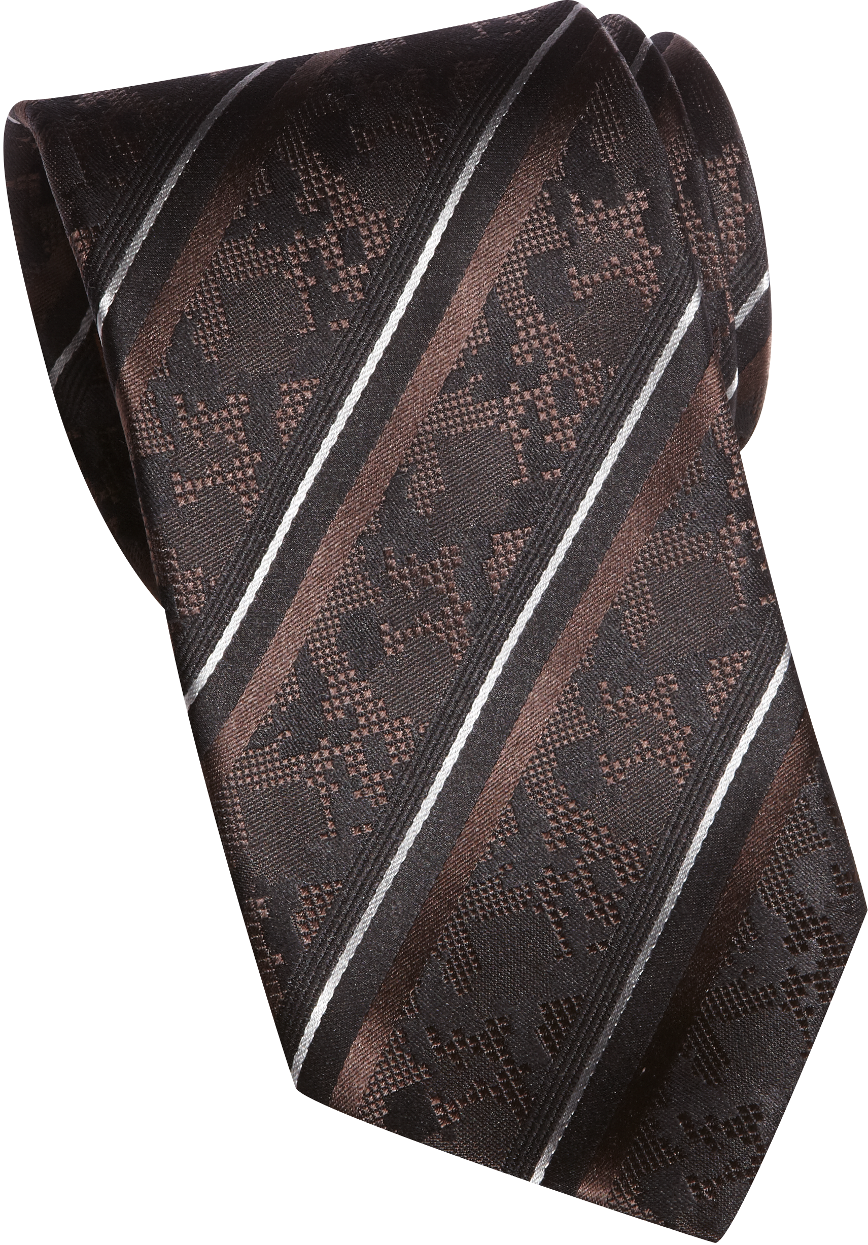 Egara Black and Brown Stripe Narrow Tie