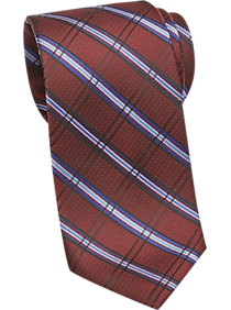 Platinum Designs Burgundy & Blue Plaid Narrow Tie