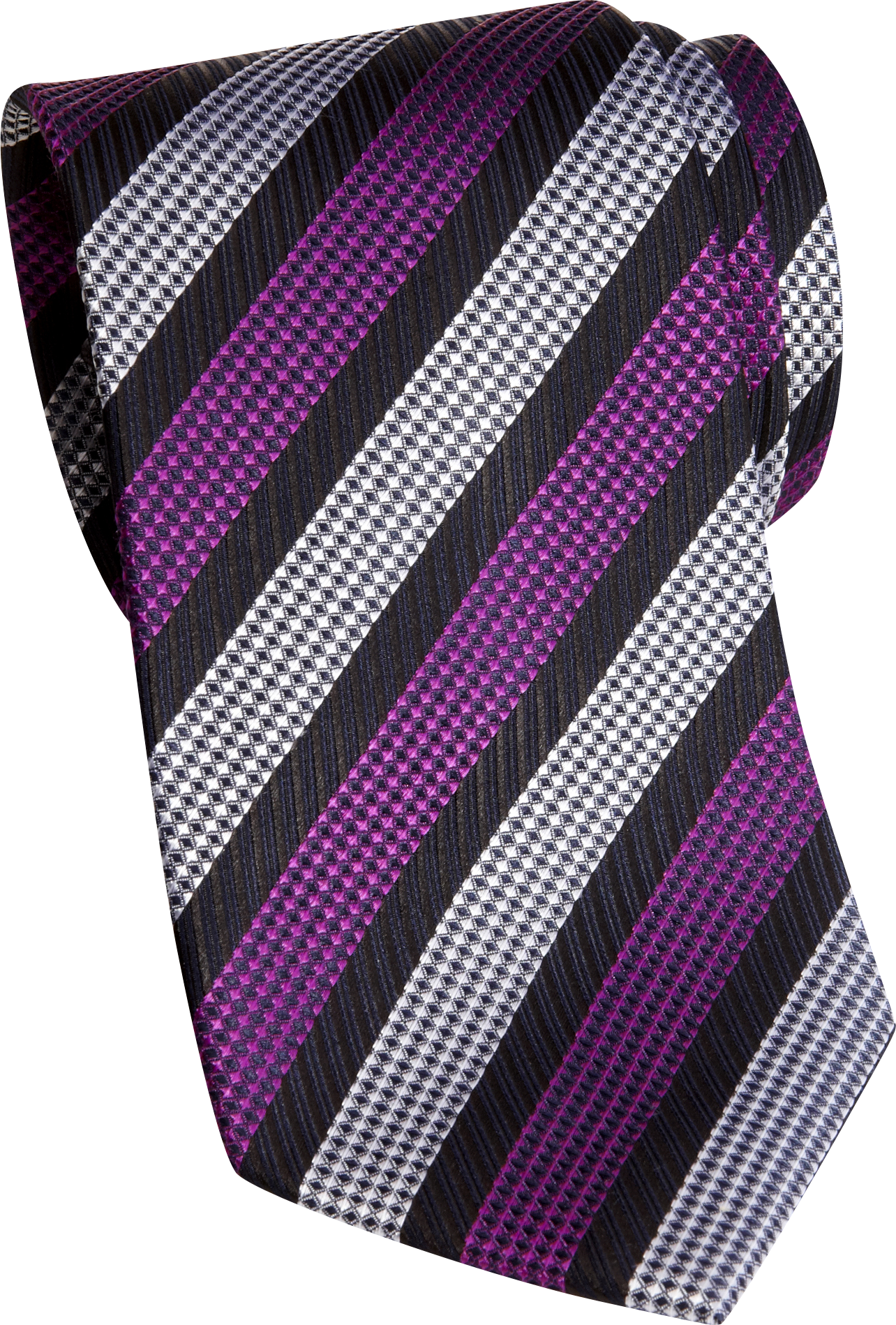 Egara Purple and Black Stripe Narrow Tie