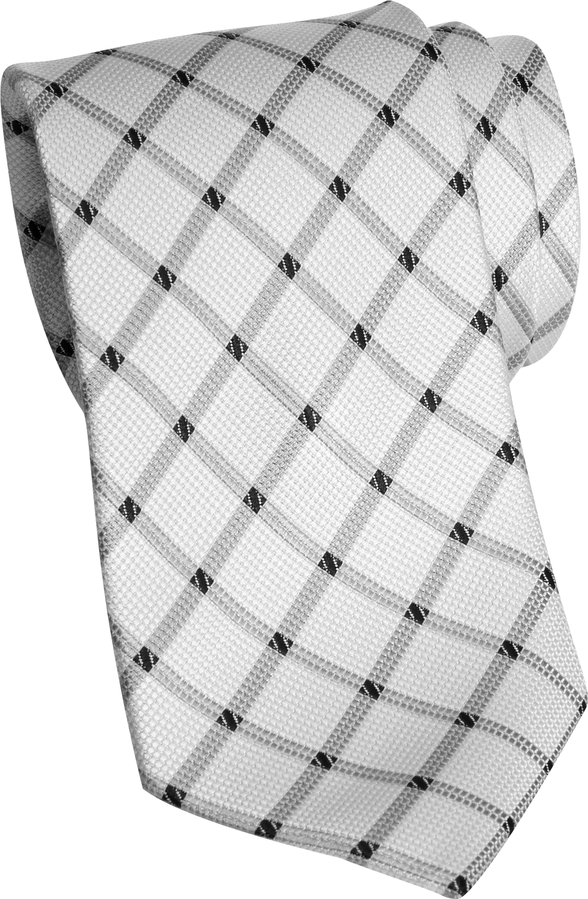 Egara White Plaid Narrow Tie