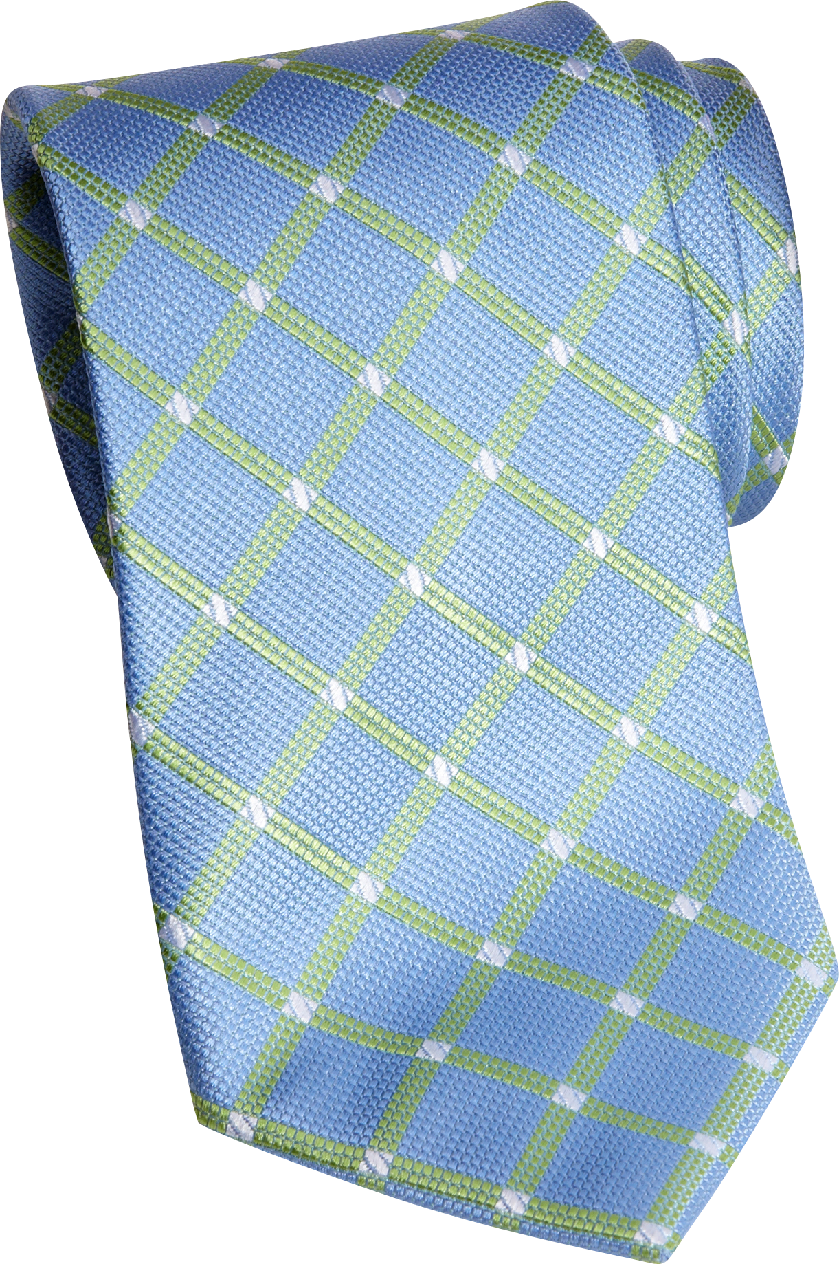 Egara Green and Blue Plaid Narrow Tie