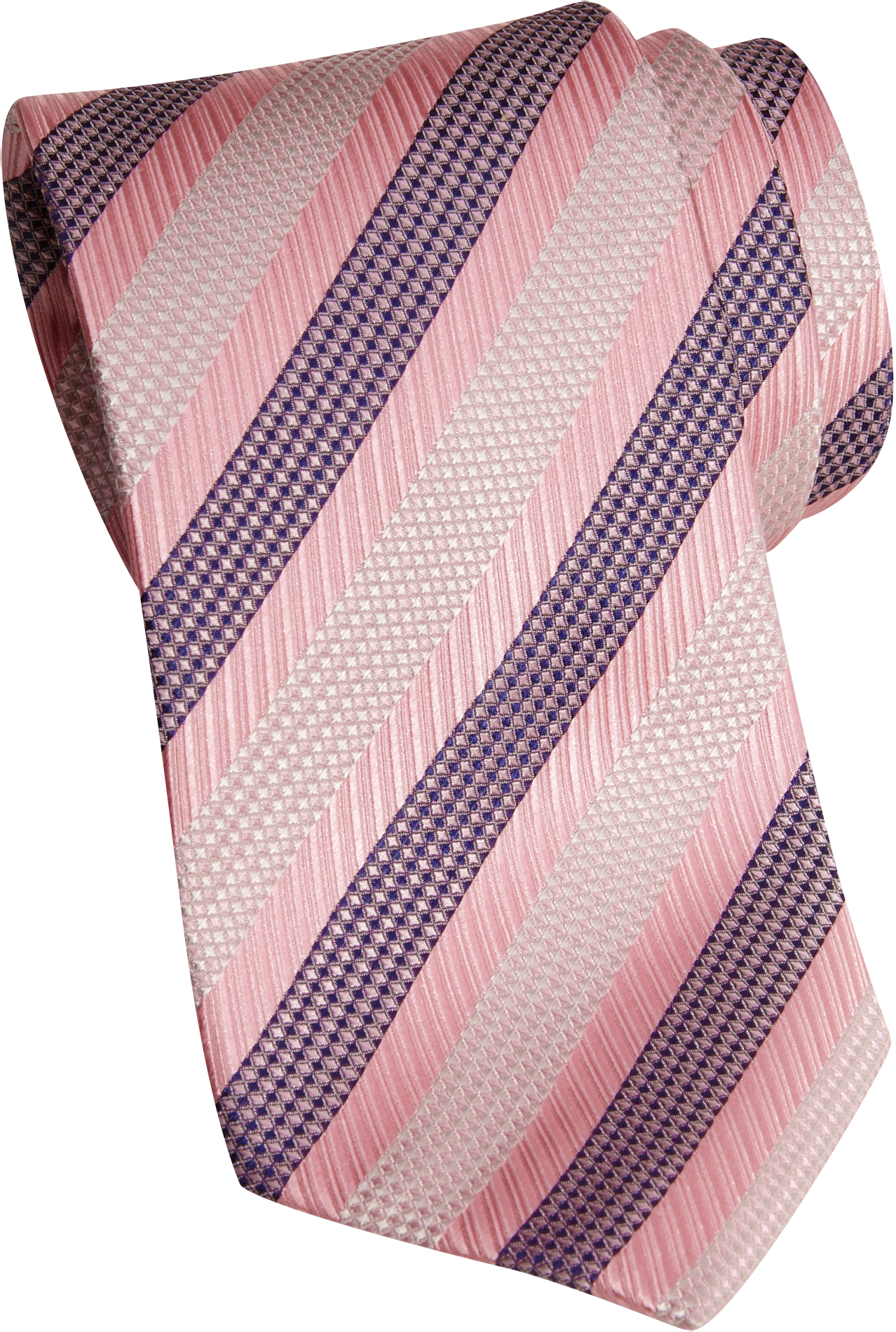 Egara Pink and Navy Stripe Narrow Tie