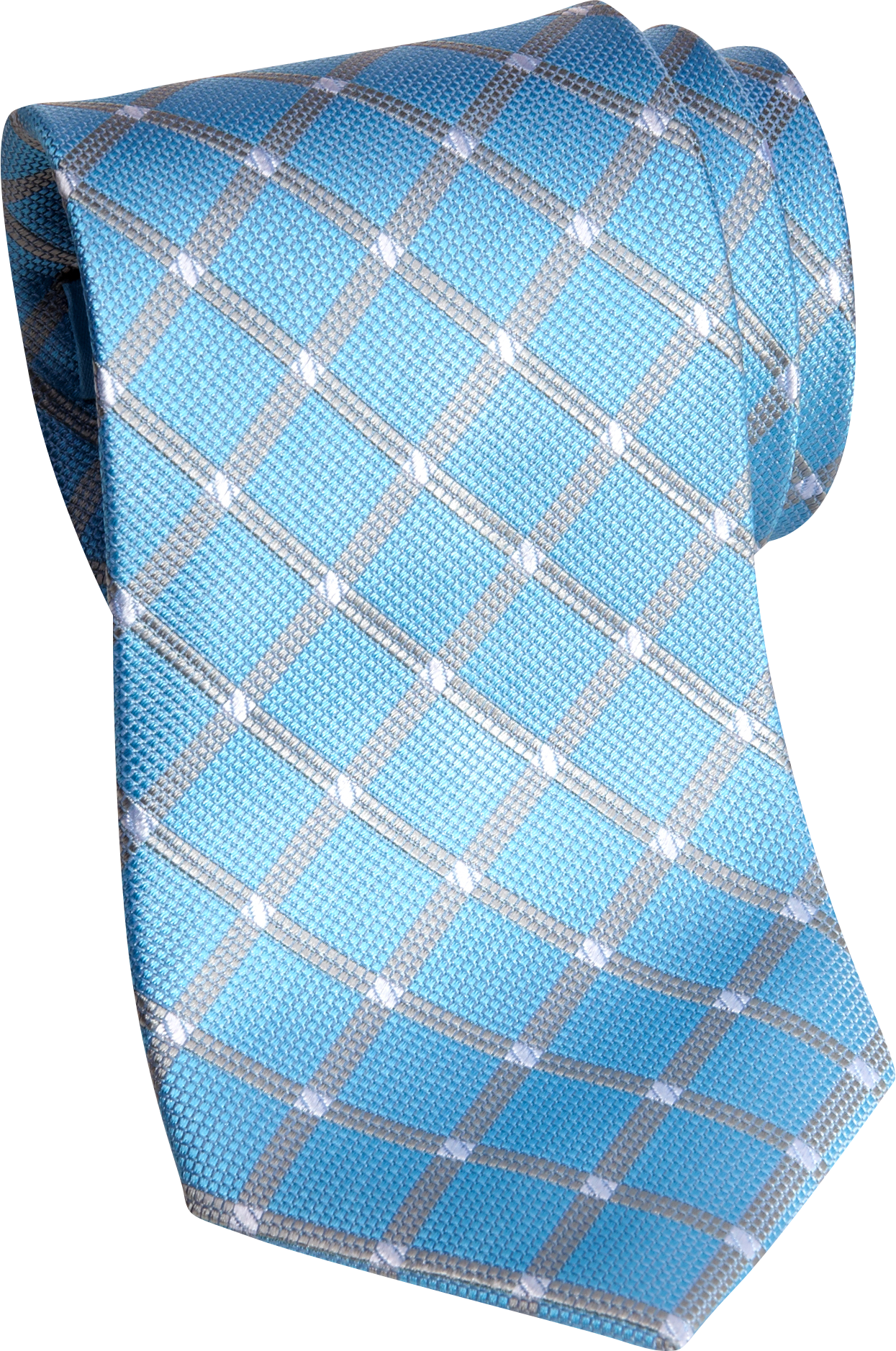 Egara Silver and Blue Plaid Narrow Tie