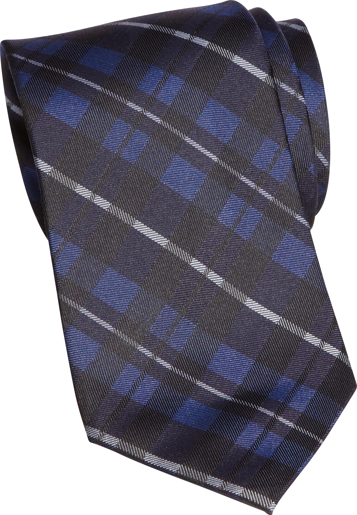 Calvin Klein Blue Plaid Skinny Silk Tie