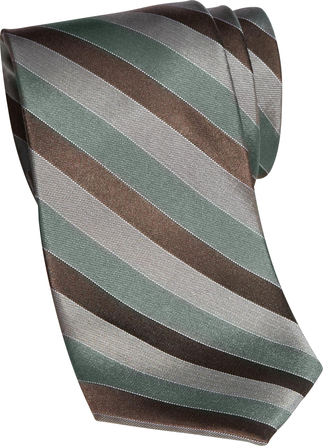 Calvin Klein Olive Stripe Skinny Silk Tie