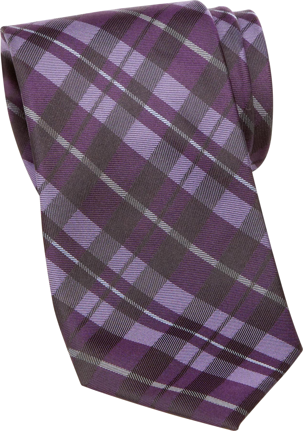 Calvin Klein Purple Plaid Skinny Silk Tie
