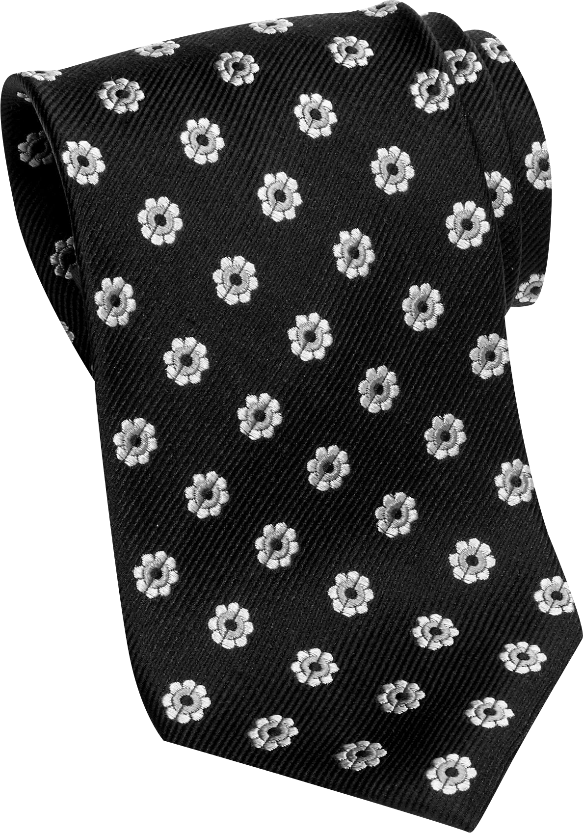 Burma Bibas Black Floral Narrow Extra Long Tie
