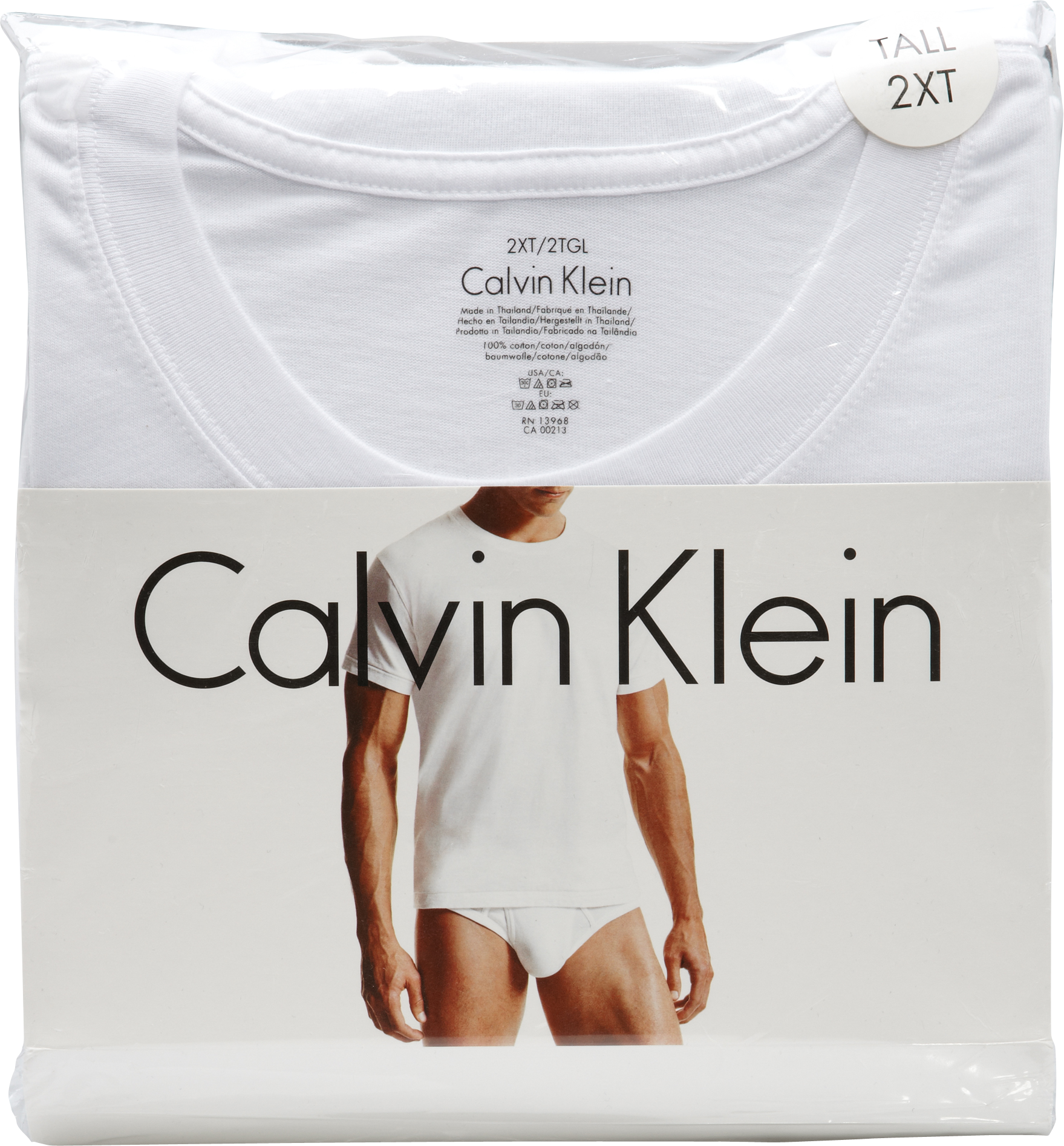 Calvin Klein White Tall Crewneck T-Shirt (Two-Pack)