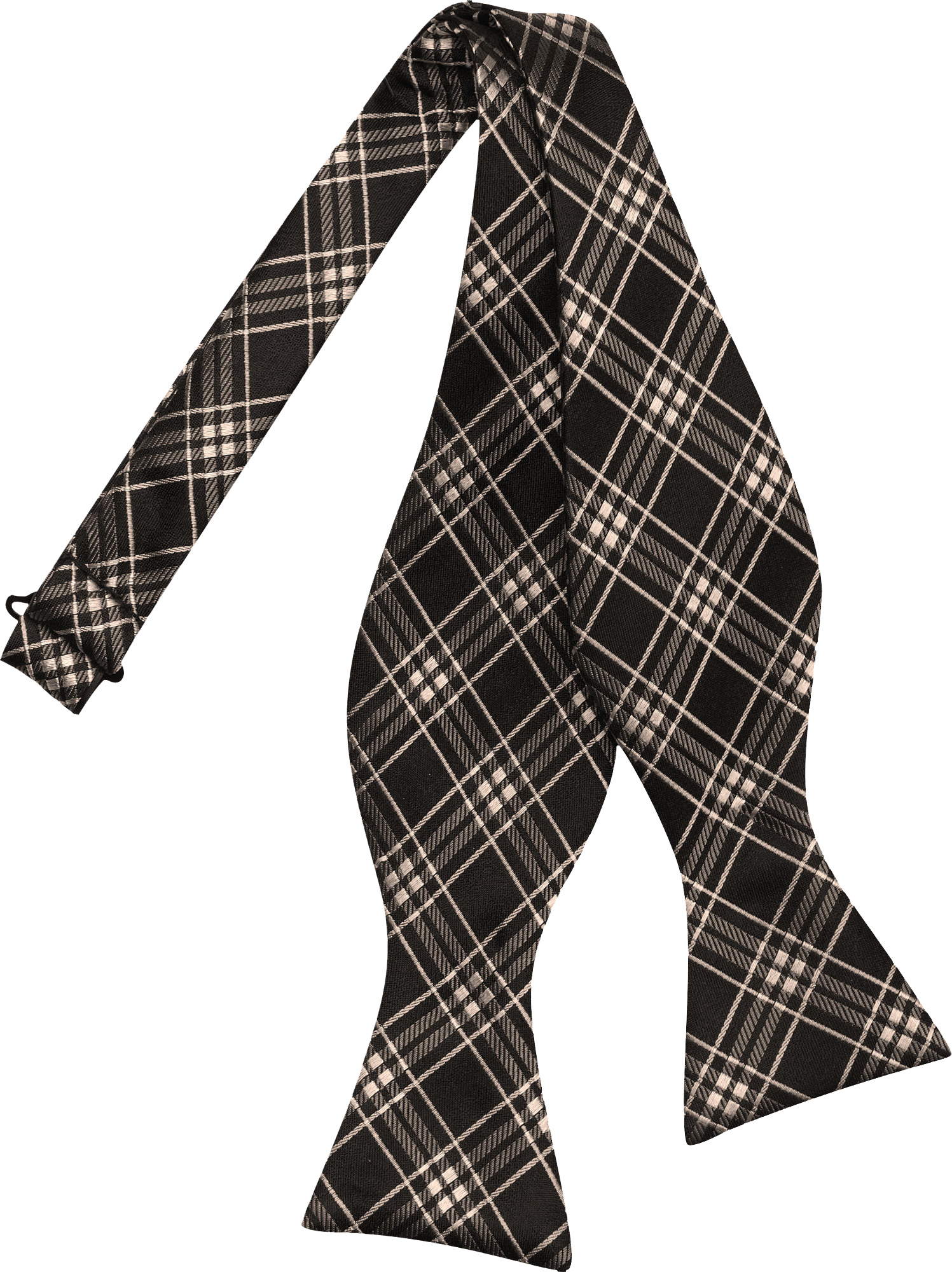 Campia Moda Black and Brown Plaid Silk Bow Tie