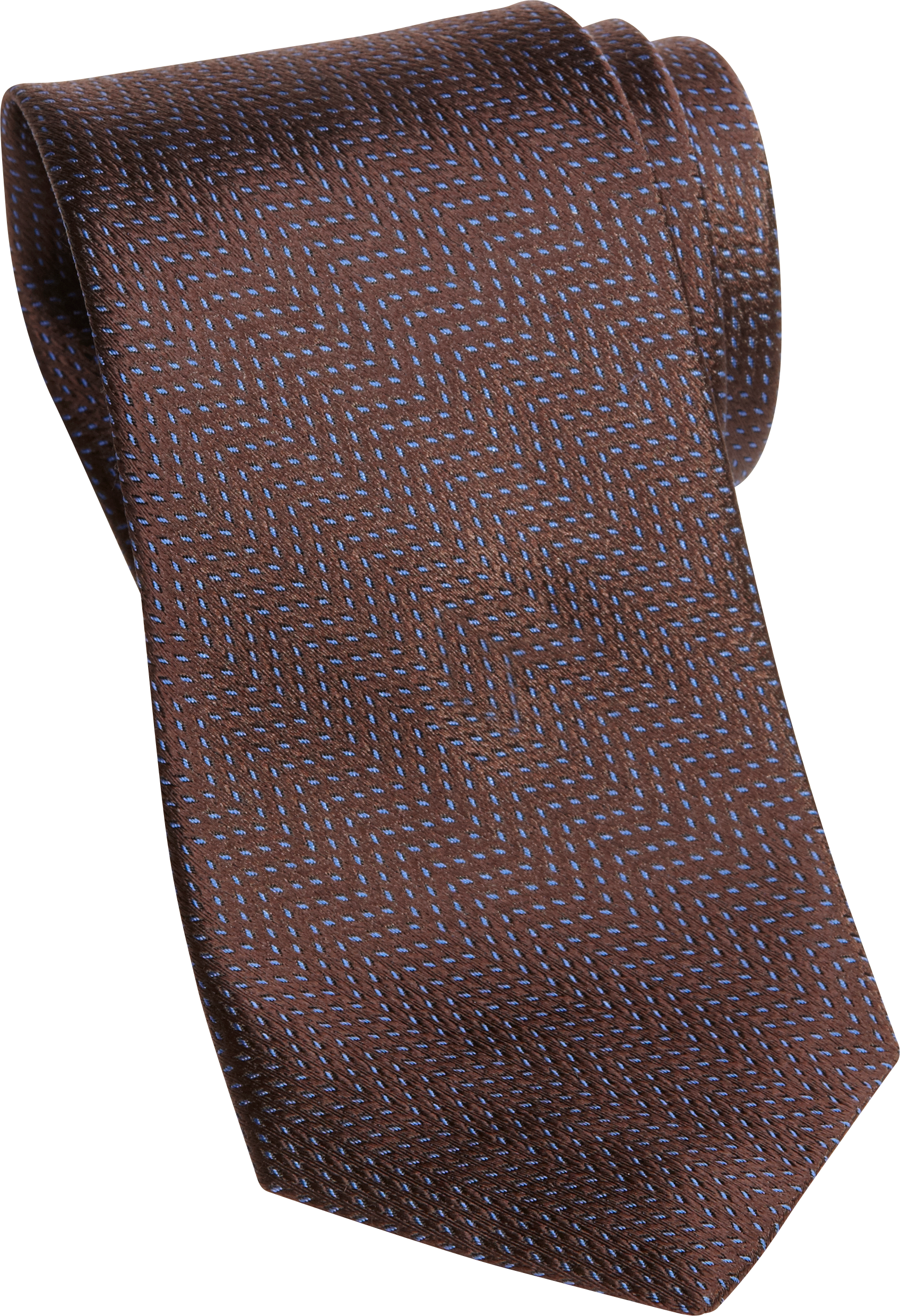 Jhane Barnes Brown and Blue Tic Herringbone Narrow Tie