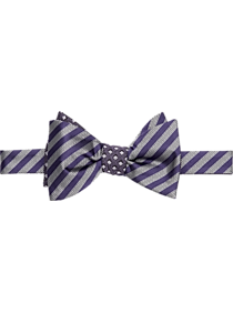 Calvin Klein Purple Stripe Self-Tie Bow Tie