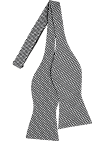 Tommy Hilfiger Black & White Graphic Self-Tie Bow Tie