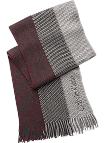 Calvin Klein Burgundy & Gray Ombre Scarf