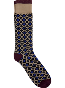Egara Charcoal & Tan Diamond Grid Socks