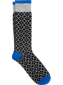 Egara Black & Gray Diamond Grid Socks