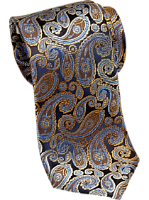 Joseph Abboud Gold & Blue Paisley Narrow Tie