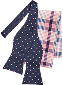 Tommy Hilfiger Blue & Pink Bow Tie & Pocket Square Set
