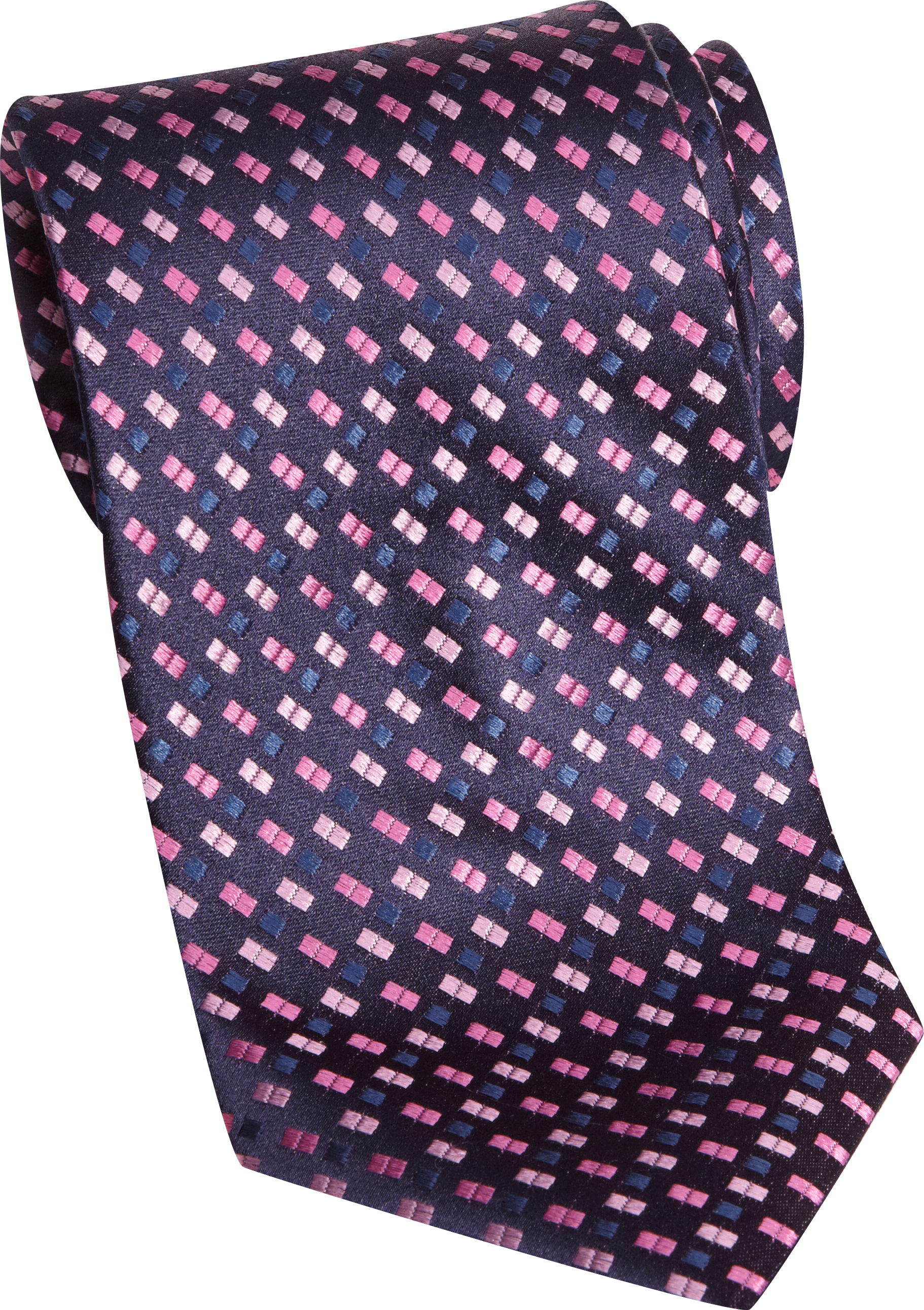 Egara Pink and Navy Check Narrow Tie
