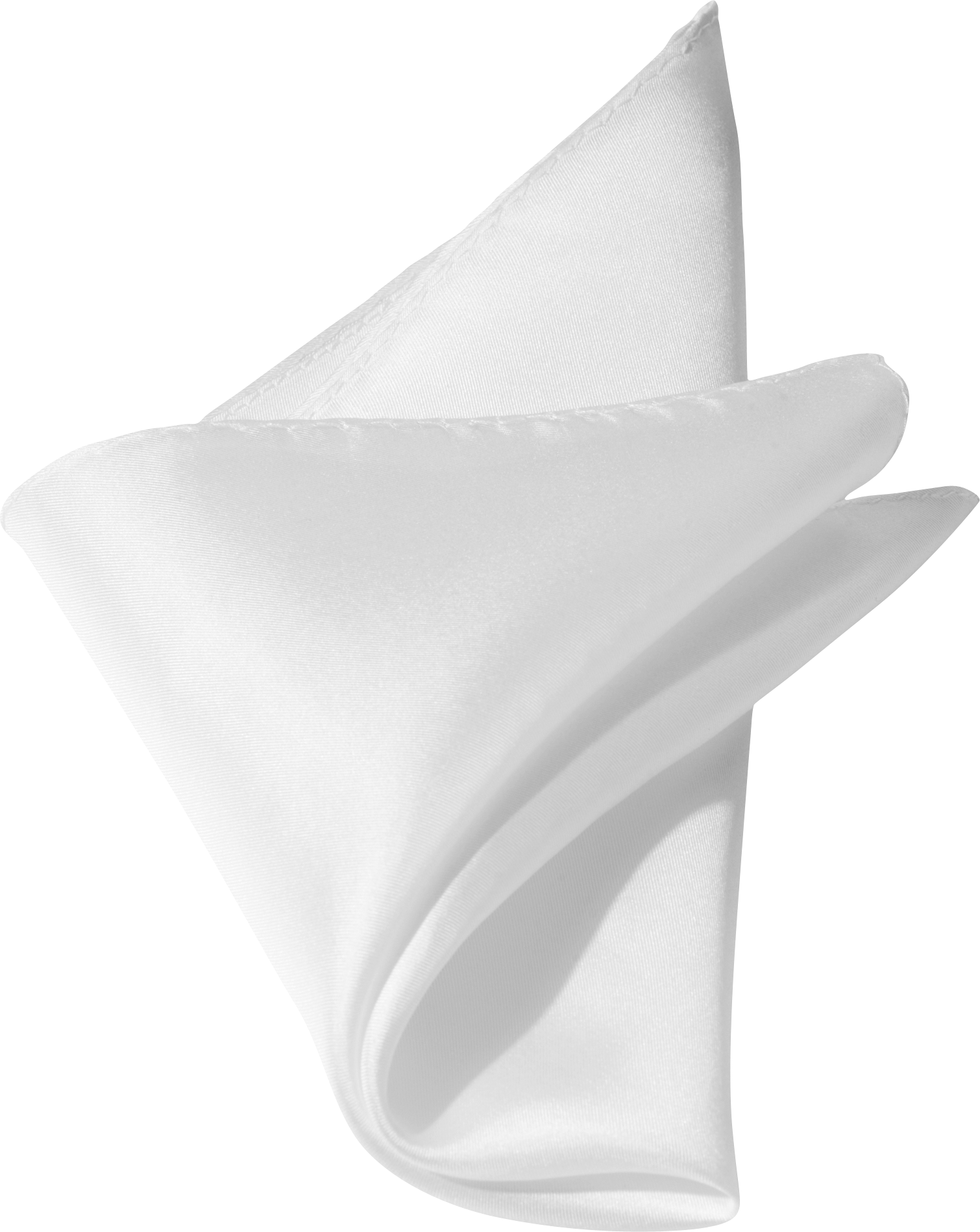White 100% Silk Pocket Square