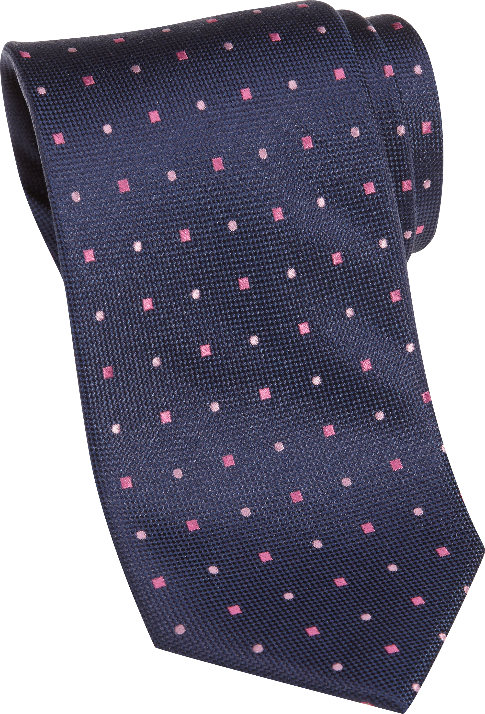 Egara Navy and Pink Geometric Narrow Tie