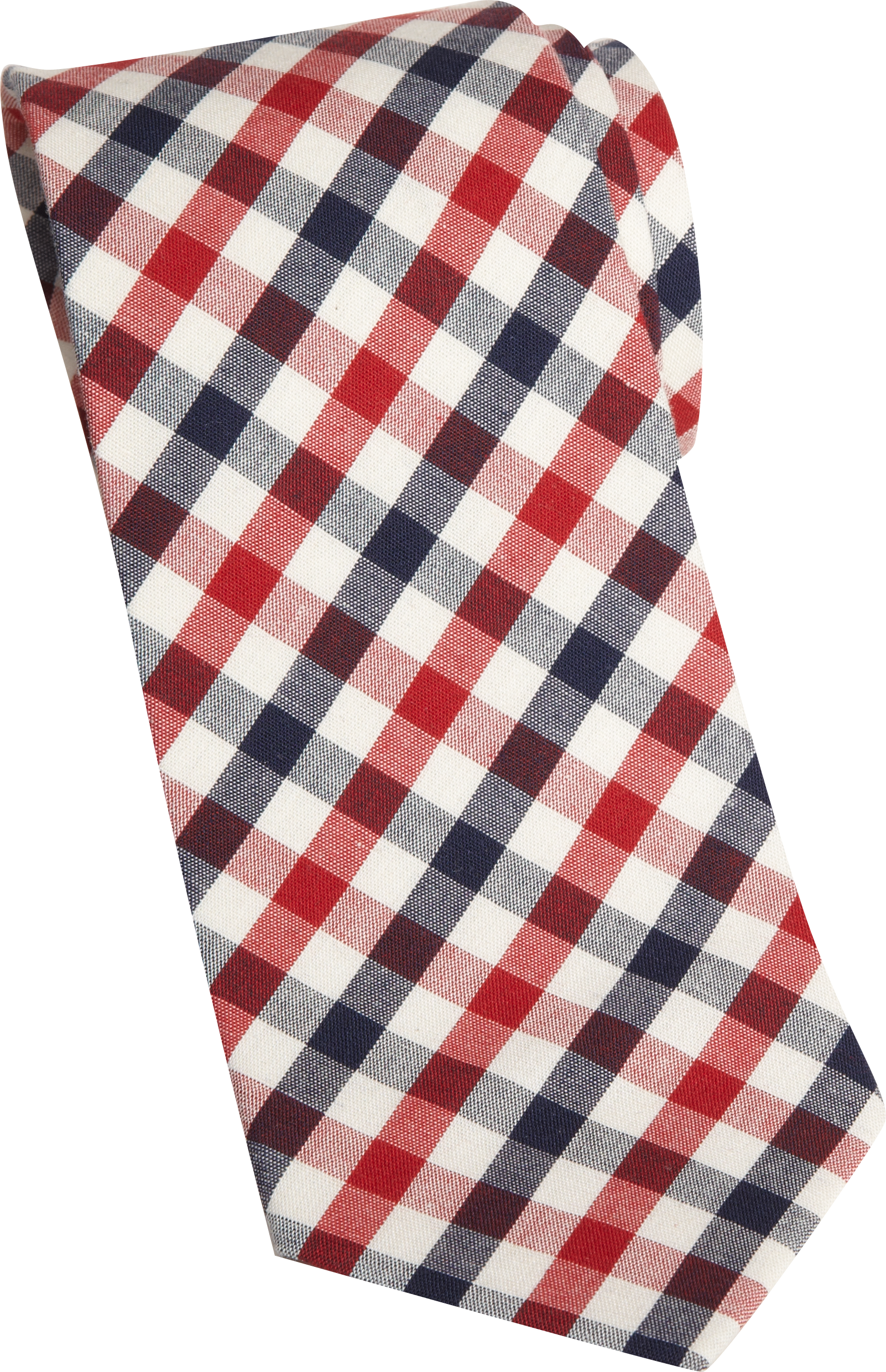 Egara Red and Blue Check Skinny Tie