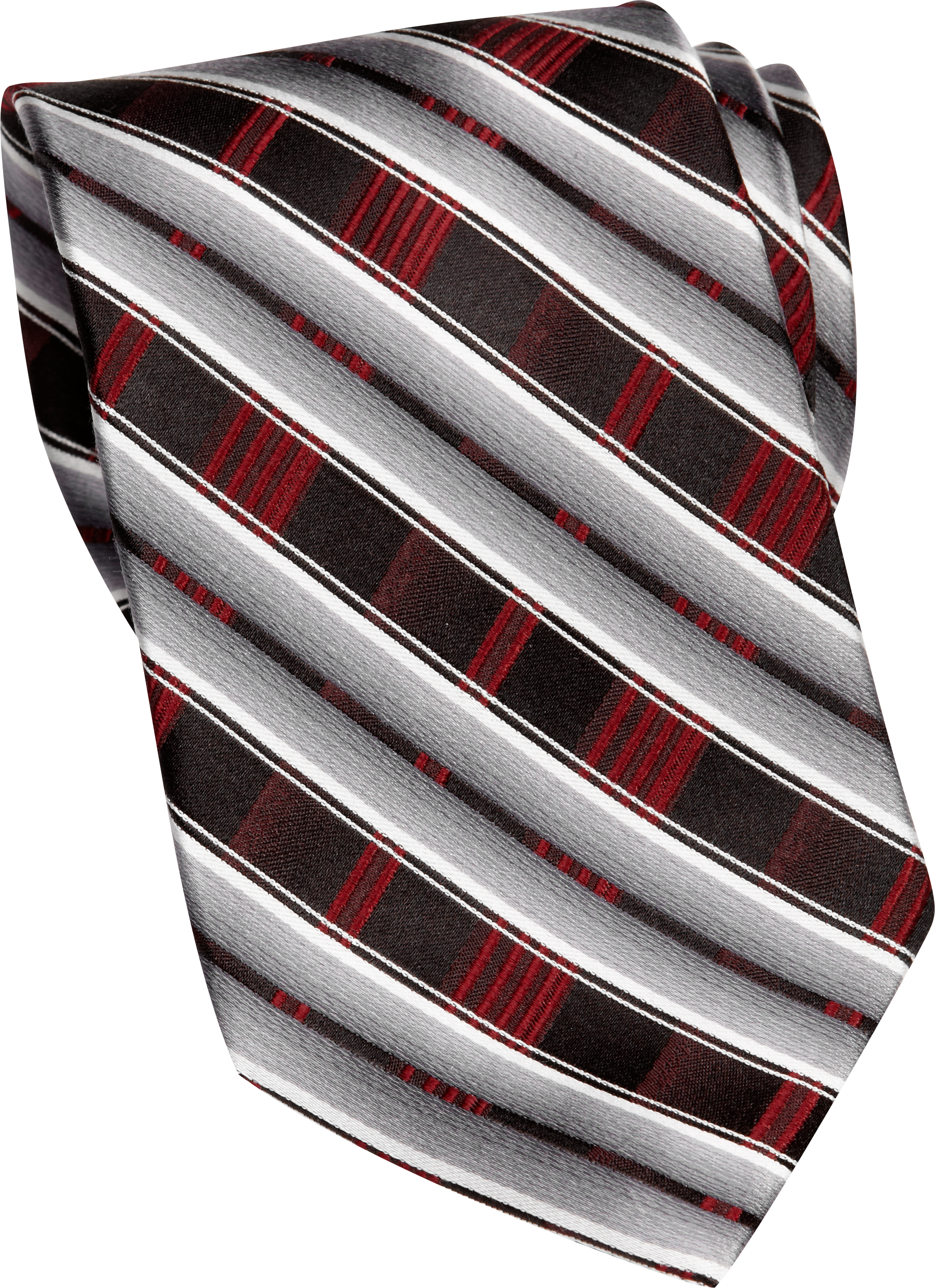 Pronto Uomo Couture Burgundy Mixed Plaid Narrow Tie