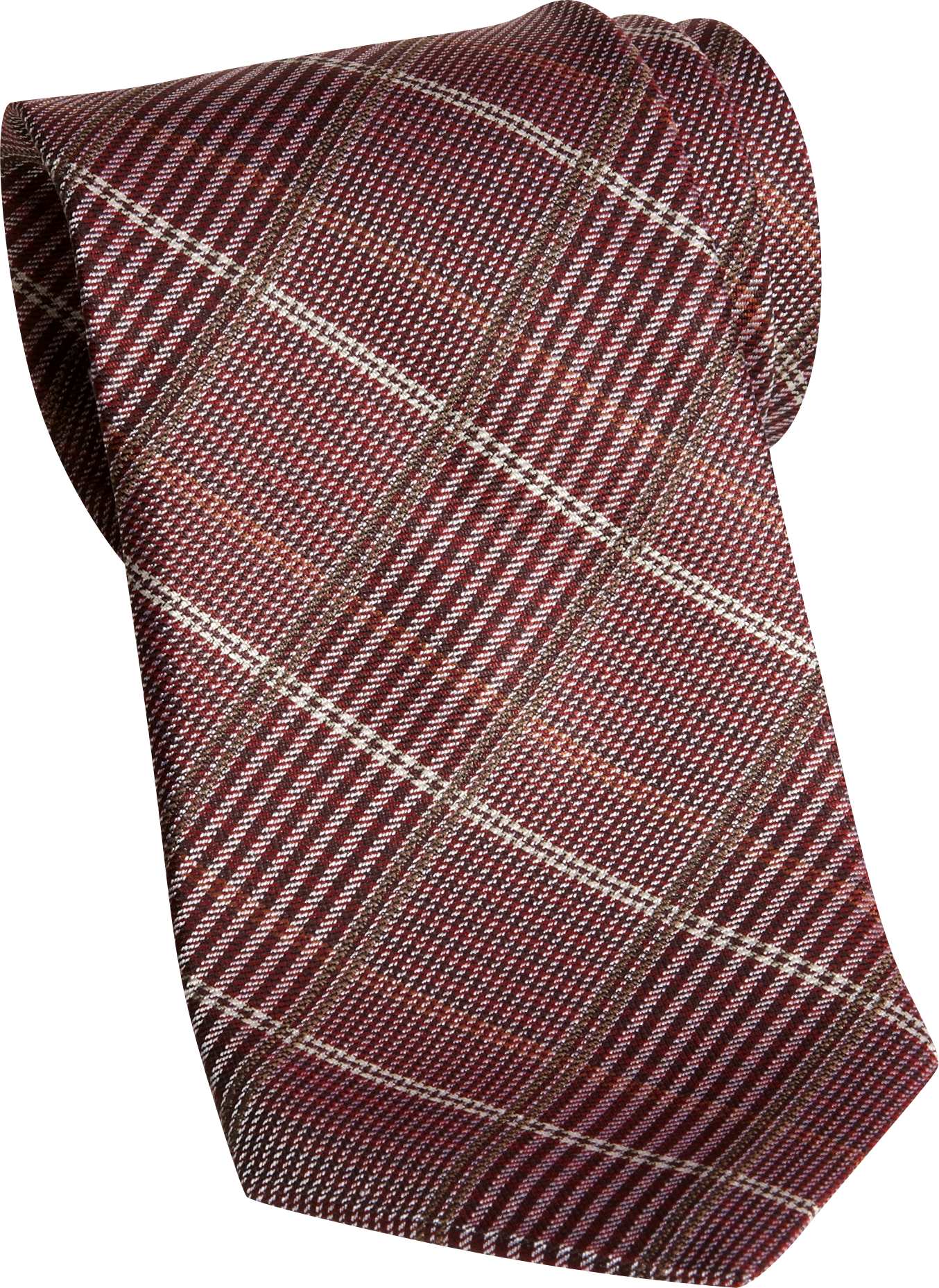 Jhane Barnes Burgundy Plaid Narrow Tie