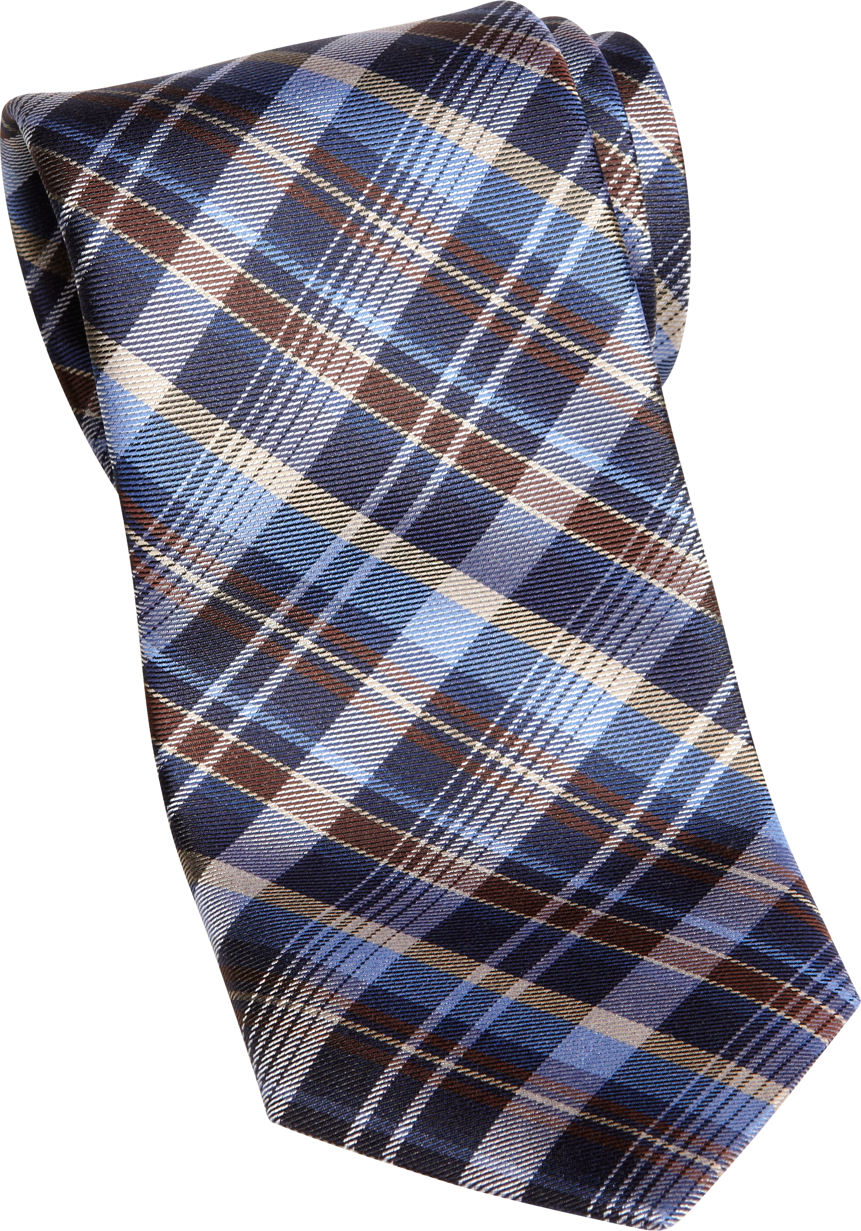 Jhane Barnes Blue Plaid Narrow Tie