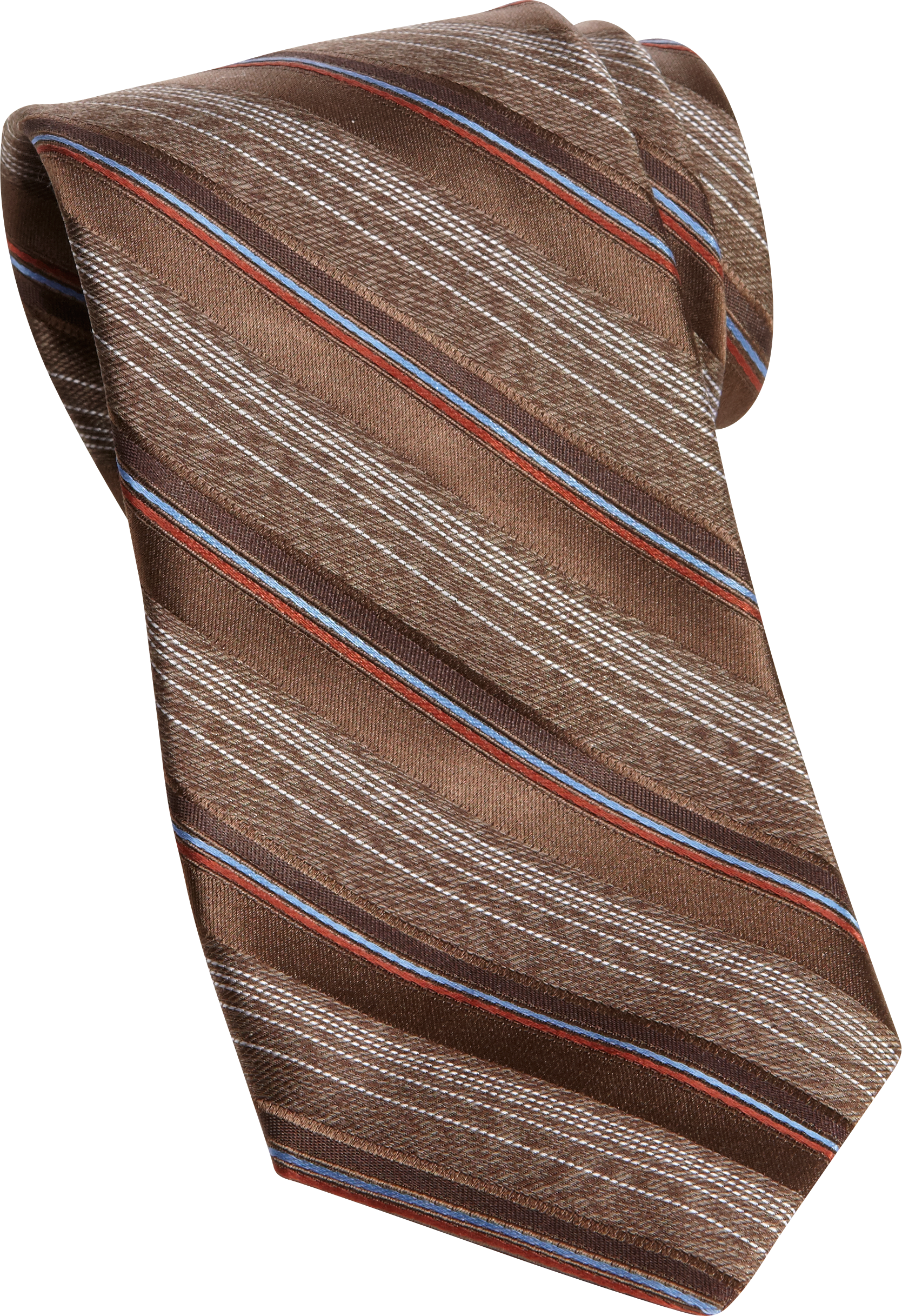 Jhane Barnes Taupe Multistripe Narrow Tie