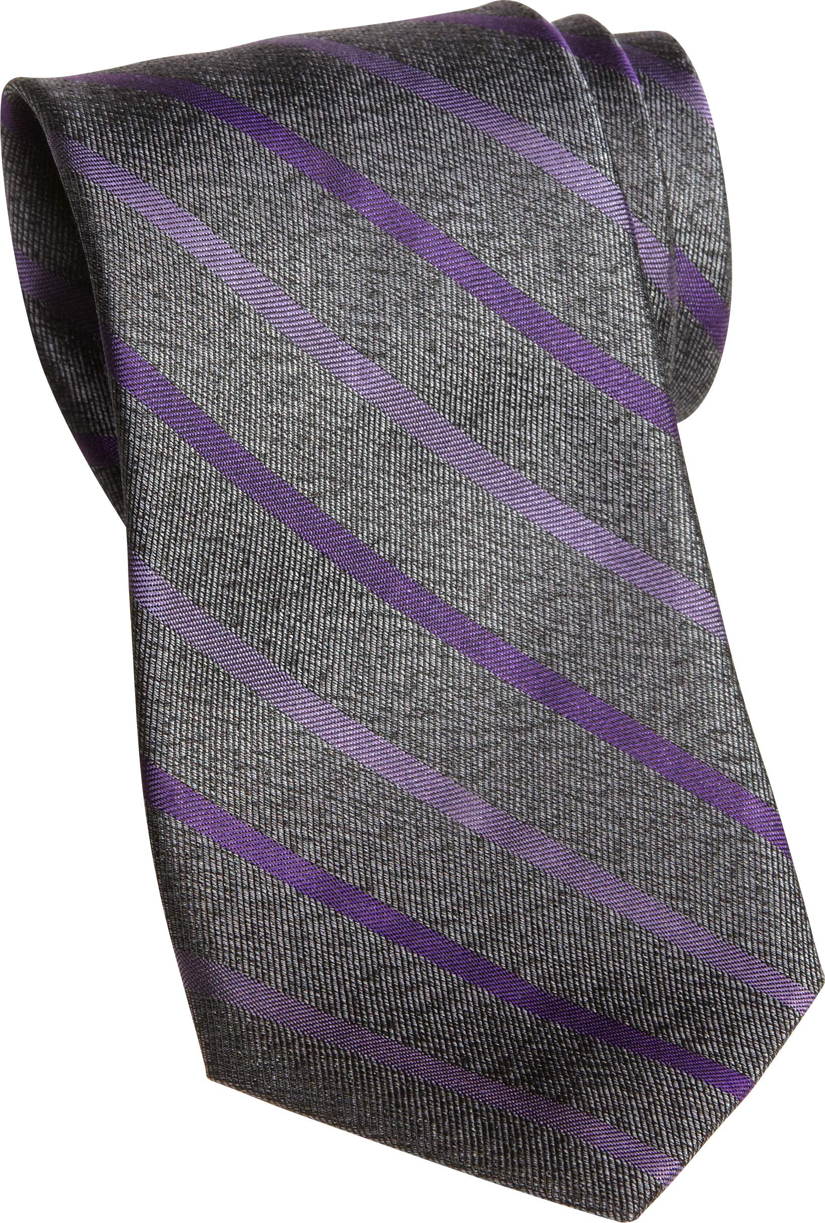 Jhane Barnes Gray and Purple Stripe Narrow Tie