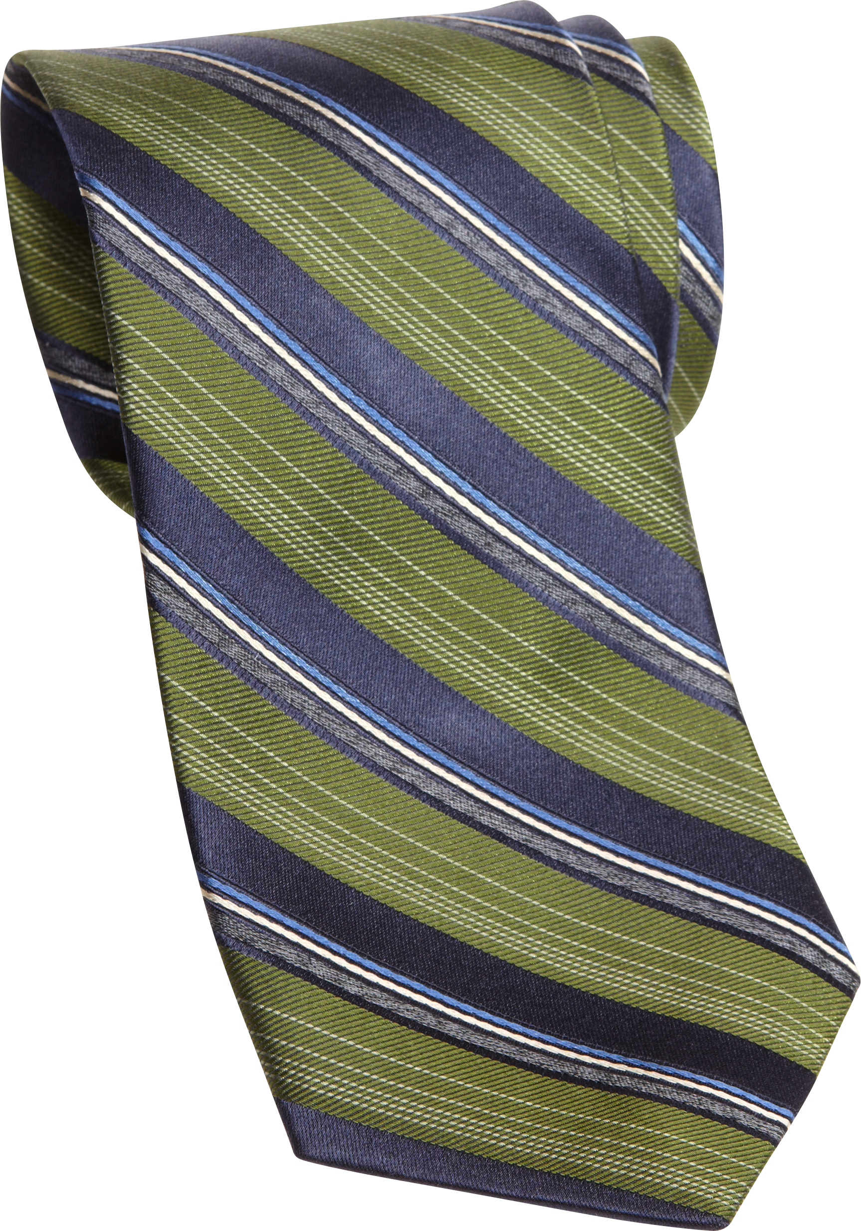 Jhane Barnes Green Multistripe Narrow Tie