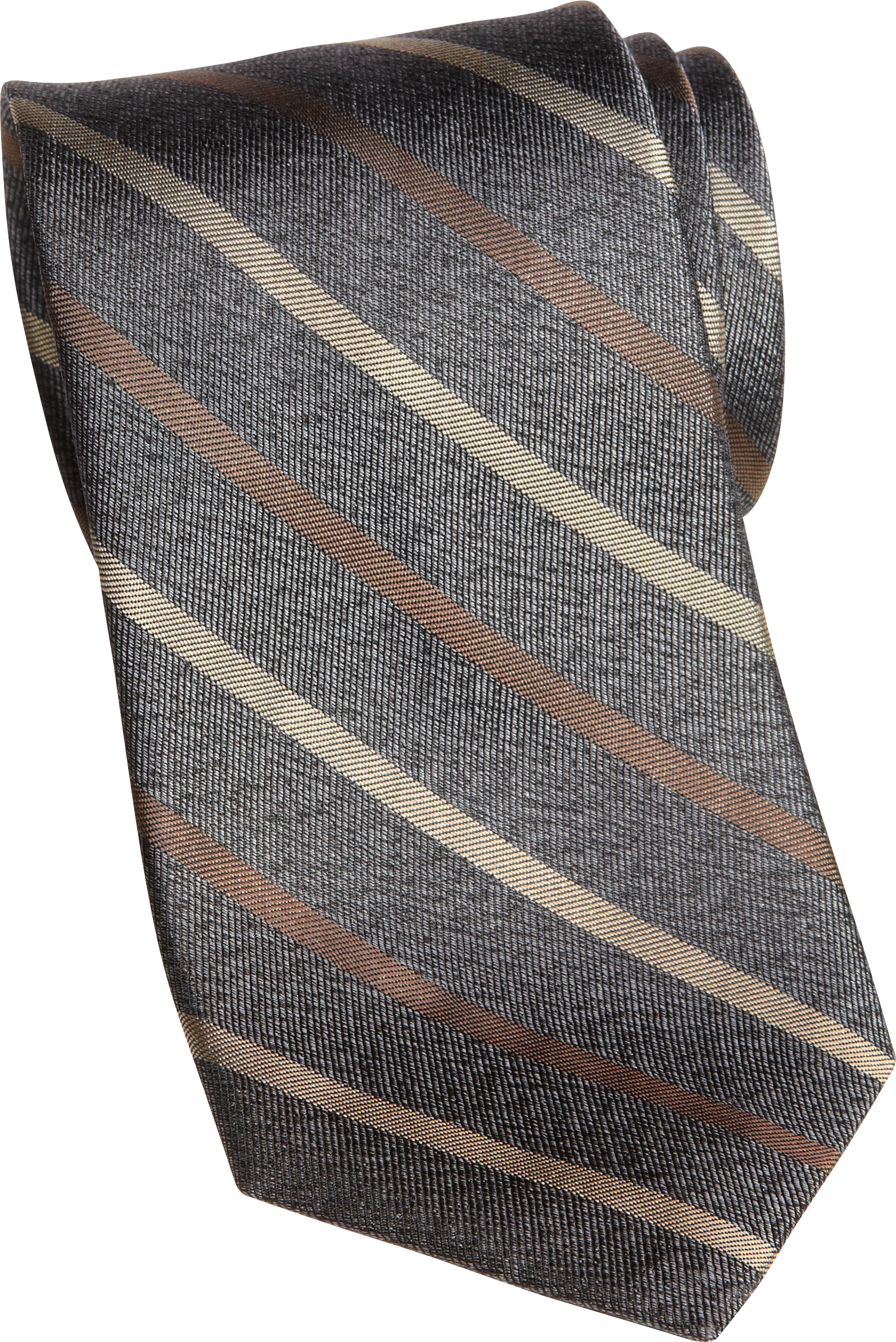 Jhane Barnes Gray and Taupe Stripe Narrow Tie