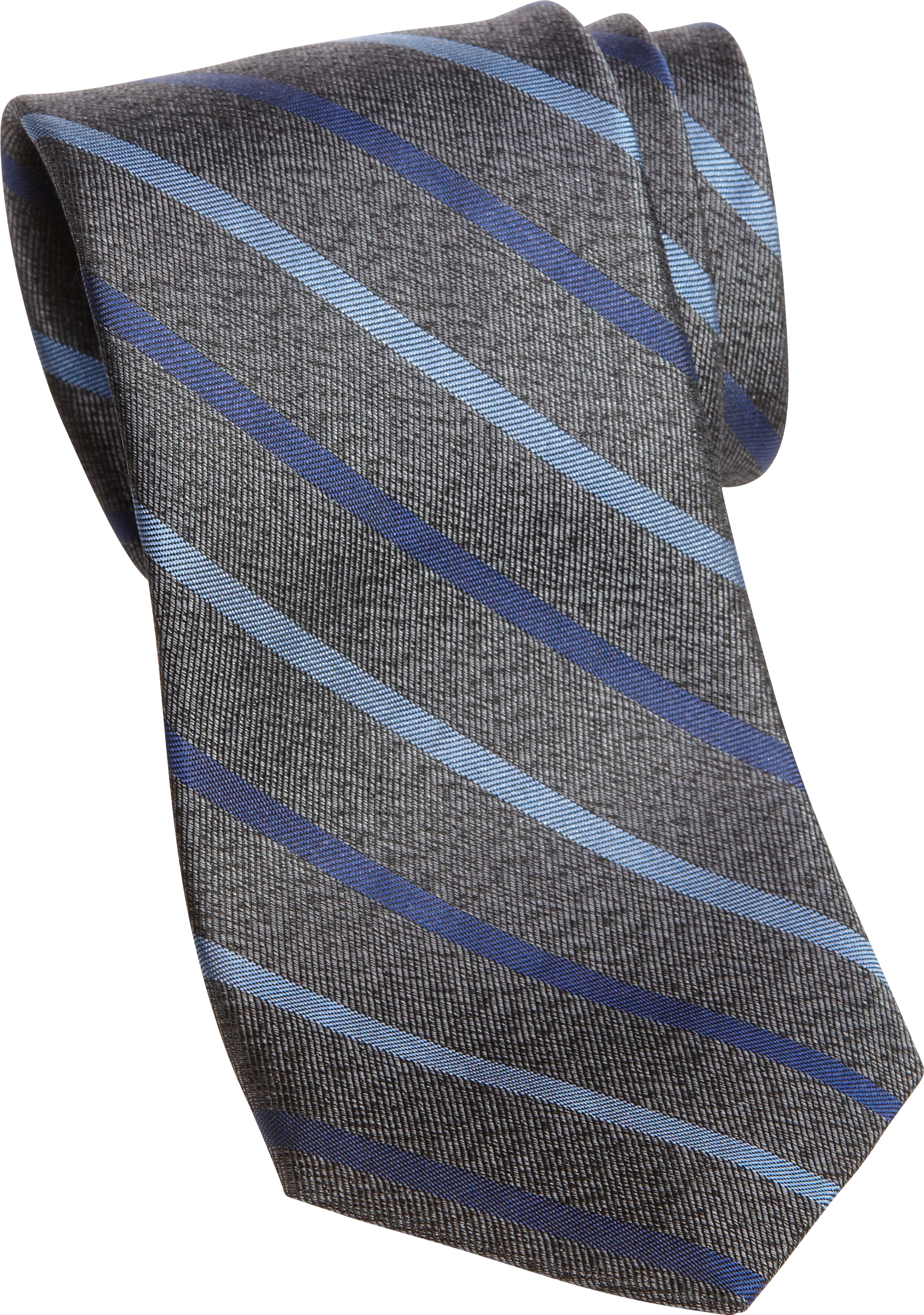 Jhane Barnes Gray and Blue Stripe Narrow Tie
