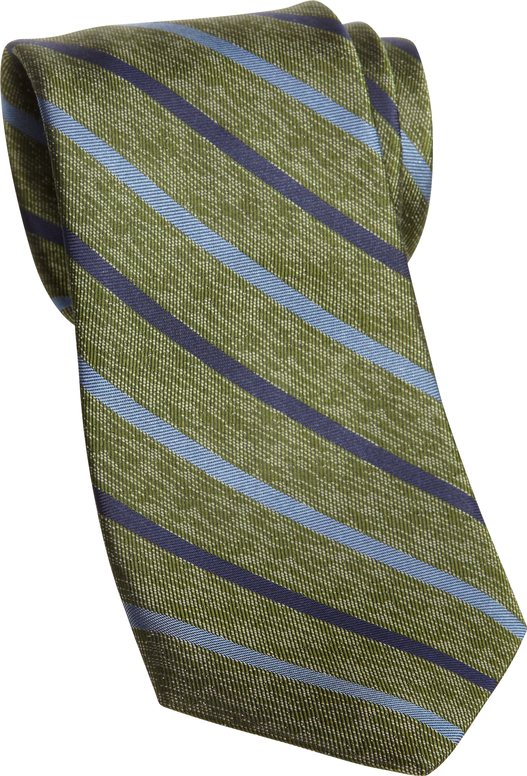 Jhane Barnes Green and Blue Stripe Narrow Tie