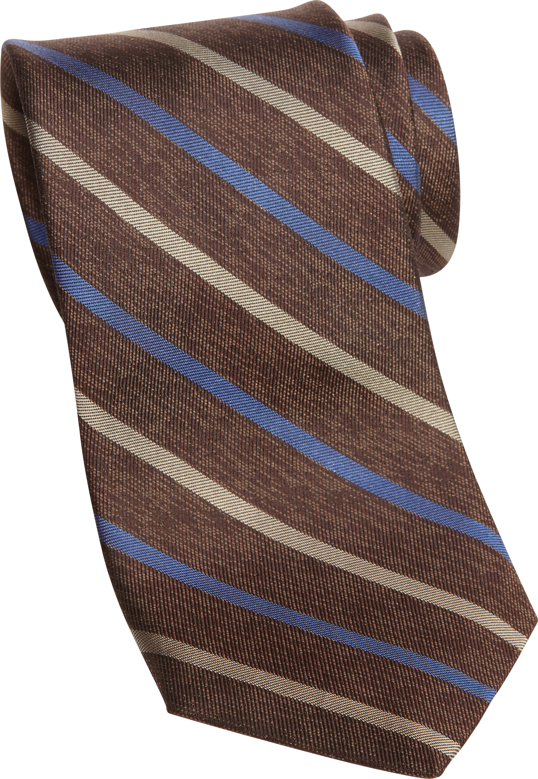 Jhane Barnes Brown and Blue Stripe Narrow Tie