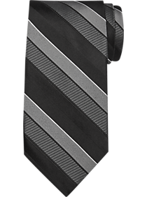 Calvin Klein Black & Gray Stripe Narrow Tie