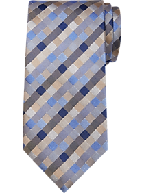 Calvin Klein Taupe Diamond Check Narrow Tie