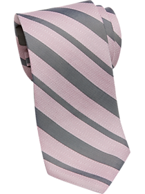 Calvin Klein Pink & Gray Stripe Narrow Tie