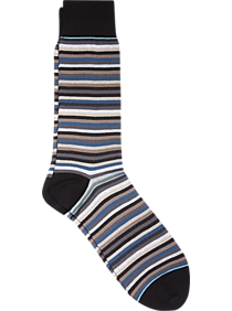 Egara Black & Taupe Stripe Dress Socks