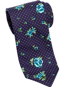 Esquire Aqua & Purple Floral Skinny Tie
