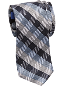 Egara Blue & Black Plaid Skinny Tie