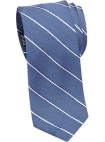 Egara Wedgwood Blue & White Stripe Skinny Tie