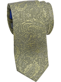 Egara Olive Green Paisley Skinny Tie