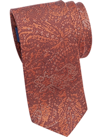 Egara Orange Paisley Skinny Tie